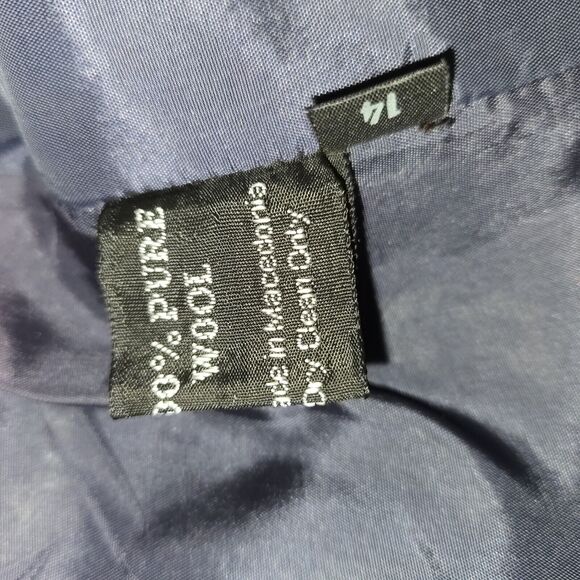 Collectible Gold Giorgio Sant Angelo Womens Size 14 Blazer Plaid Wool Blue Red - Picture 13 of 13